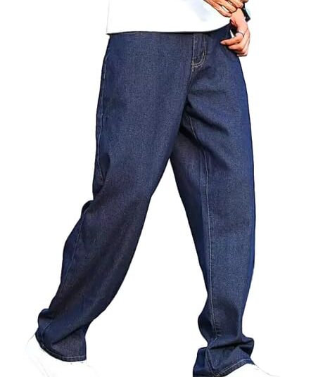 Comfits Men’s Baggy Jeans – Dark Blue, Loose Fit