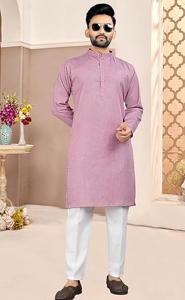FOXDX Rayon Mandarin Collar Kurta