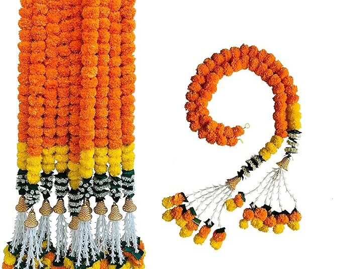 S2S Marigold Garland for Decoration Artificial Marigold Flowers Decorations